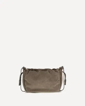 Brunello Cucinelli Borsa a Spalla in camoscio con Precious Chain Woman UNI