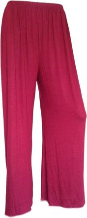 Generic Womens Plus Size Plain Palazzo Wide Leg Flared Ladies Trousers Pants UK 8-26 (XXXL (24-26 UK), Wine)