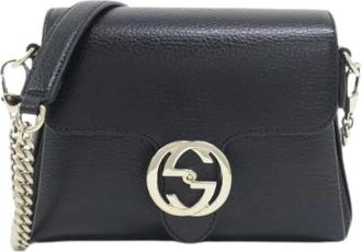 Gucci Pre-owned Leren Schoudertas - Dames - Vintage Schoudertas - Zwart - ONE Size - Leer - Vintage