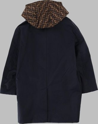 Fendi Double-Front Cotton-Polyamide Trench Coat - Blue