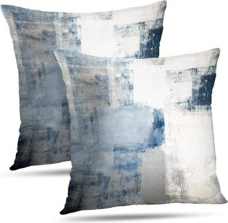 OEM Fundas De Coj&iacute;n Decorativas Cuadradas De Color Azul Y Gris, 20x20 Pulgadas, Color Verde Azulado, Paquete De 2, Ideales Para La Decoraci&oacute;n Del Hogar De