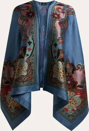 Etro Printed Silk-Blend Cape