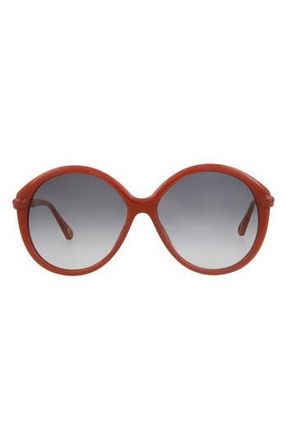 Chlo&eacute; 58mm Oversized Core Sunglasses in Orange Orange Grey at Nordstrom Rack