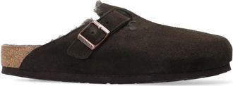 Birkenstock Boston VL Shearling Slides - Heren - Slip ons - Bruin - 42 EU - Leer - Schoenen