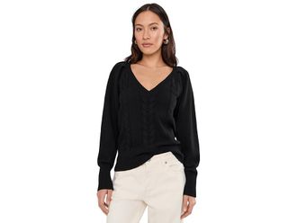 Madewell Femme V-Neck Carlia Pullover Womens Sweater Black : XL (Womens 14-16), Wool
