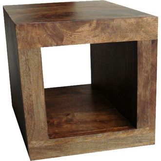 Jaipur Furniture 1 Hole Display Unit - Mango Wood - L35 x W44 x H44 cm - Dark Finish in Brown