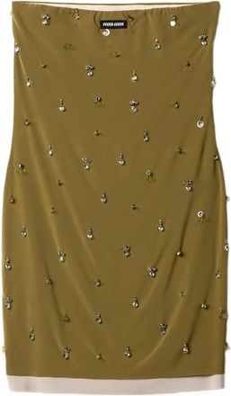 Miu Miu Abito corto con logo - Verde