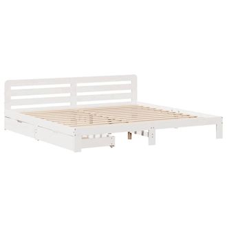 Berkfield Home Decorative Bed Frame without Mattress White 200x200 cm Solid Wood Pine