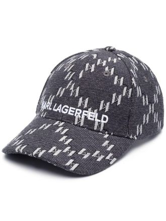 Karl Lagerfeld K/Monogram jacquard cap - men - Cotton/Polyester - One Size - Black