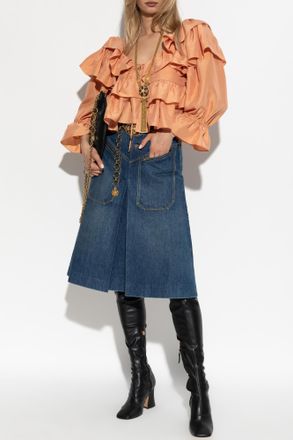 Chlo&eacute; Denim Skirt, Womens, Blue