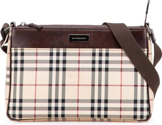 Burberry Pre-owned Womens Plaid Crossbody Bag - Ivory Textile - One Size