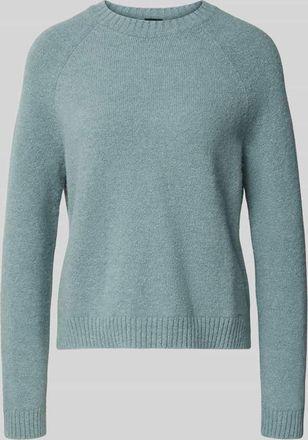 HUGO BOSS Regular Fit Strickpullover aus Alpaka-Mix mit Baumwoll-Anteil Modell FEBISAN in Rauchblau, Gr&ouml;&szlig;e XXL