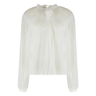 Alberta Ferretti Alberta Ferretti, Blouses, female, White, Size: XS Silk Blouse