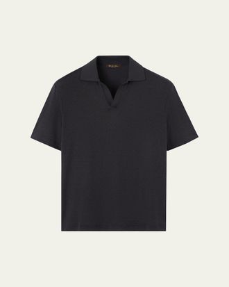 Loro Piana Mens Mazzorbo Silk and Cotton Polo Shirt