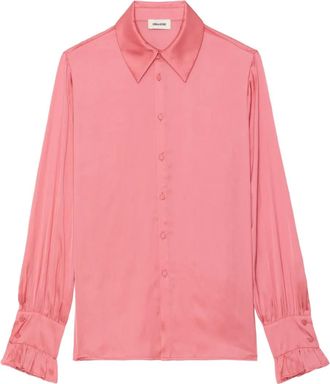 Zadig&Voltaire Thely blouse met satijnen afwerking - Roze