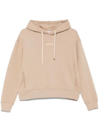 Rossignol logo-print hoodie - women - Polyester/Cotton - L - Brown