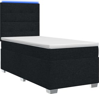 vidaXL Letto Box Spring Con Materasso Nero 100 X 200 Cm Tessuto Vidaxl