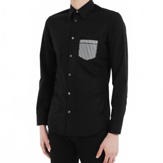 Maison Margiela Decorative Pocket Button Down Shirt In Black
