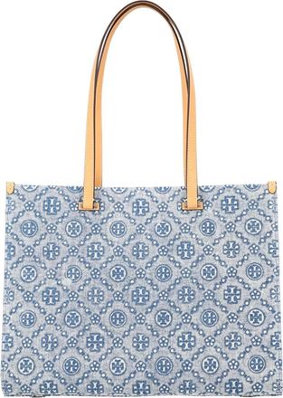 Tory Burch Blue T Monogram Large Tote