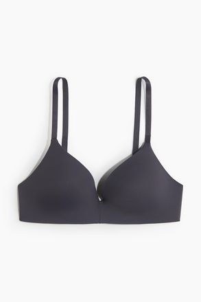 H&M Wattierter b&uuml;gelloser Mikrofaser-BH - Grau