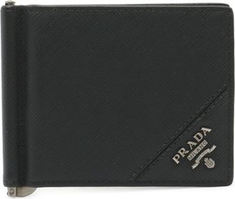 Prada Saffiano Black Nero Saffiano Metal Saffiano Metal Bill Wallet (Bi-Fold) (Pre-Owned)