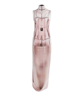 Jean Paul Gaultier Maxi Bustier-Print Dress Size S