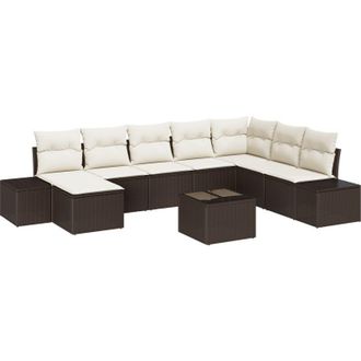 vidaXL Vidaxl - Conjunto De Sof&aacute; De Jard&iacute;n 9 Pcs 319 X 209 X 85 Cm Polirat&aacute;n