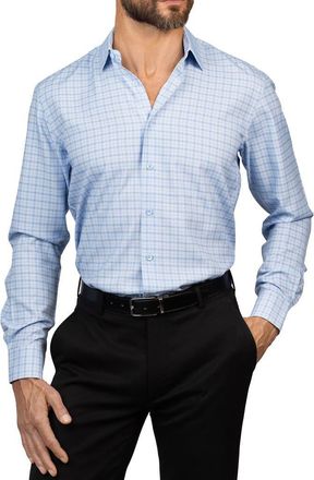 Eddie Bauer Trim Fit Plaid Dress Shirt in Light Blue Medium at Nordstrom Rack, Size 15 - 32/33