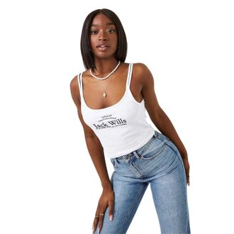 Jack Wills Damesvest met dubbele bandjes (Wit)