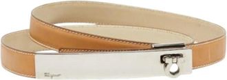 Ferragamo Pre-owned Standard Belt - Dames - Vintage Accessoires - Beige - ONE Size - Leer - Vintage