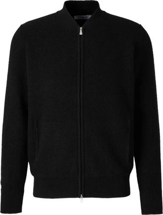 Gran Sasso zip-front ribbed cardigan - Black