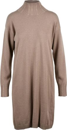 Fabiana Filippi Beige Virgin Wool-Blend Knit Dress