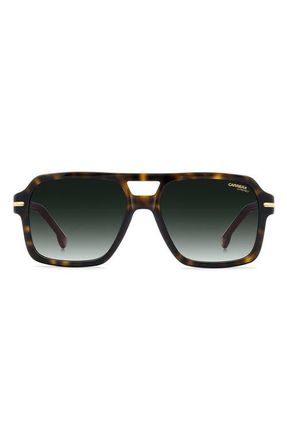 Carrera 56mm Gradient Square Sunglasses in Havana/Green Shaded at Nordstrom