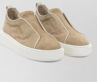 Santoni low sneakers round toe suede upper