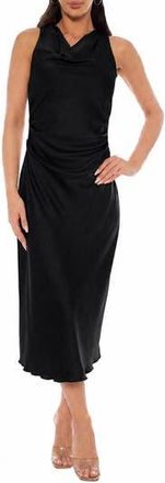 Bebe Crepe Satin Cowl Neck Midi Dress in Black at Nordstrom Rack, Size X-Small