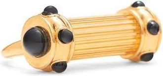 Tom Ford Cabochon Two-Finger Ring in 3Yn14 Vintage Gold/Black at Nordstrom, Size Small