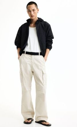 H&M Relaxed-fit Cargo Pants in Cream at Nordstrom, Size Xx-Large