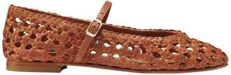 Margaux Eyewear The Woven Demi Jane Flat in Saddle Leather at Nordstrom, Size 40.5