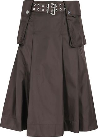 Ganni Midi Duchesse Rok - Dames - Midirokken - Bruin - S - Leer - Rokken