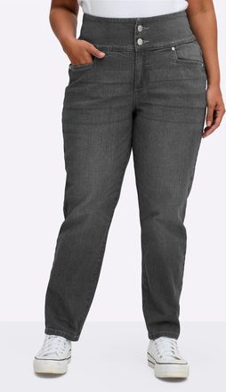 Sheego Bequeme Jeans SHEEGO, Damen, Gr. 40, Normalgr&ouml;ssen, anthrazit, grau, denim, 99% Baumwolle, 1% Elasthan, unifarben, lang, Jeans Bequeme Jeans