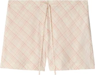 Burberry checked shorts - women - Cotton/Cotton - 12 - Neutrals