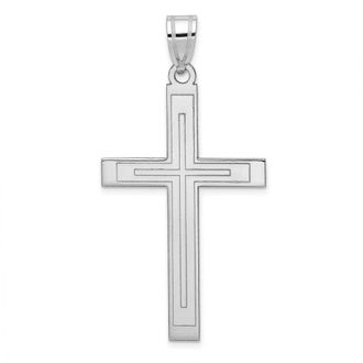 Diamond2Deal 14k White Gold Cross Pendant