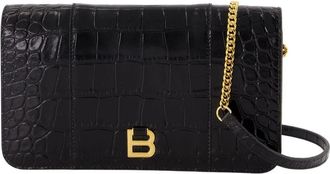 Balenciaga Hourglass Telefoon Pouch - Dames - Schoudertassen - Zwart - ONE Size - Leer - Tassen