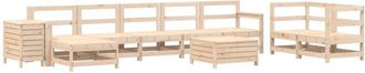 vidaXL Juego De Sof&aacute;s De Jard&iacute;n 10 Pzas Madera Maciza De Pino Vidaxl