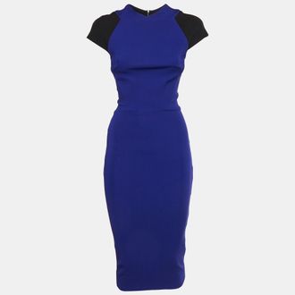 Victoria Beckham Blue Jersey Knit Sheath Dress