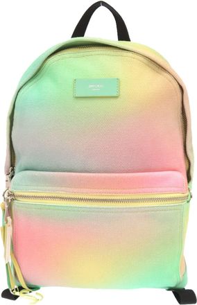 Jimmy Choo London Multi-Color Canvas Leather Backpack (Pre-Owned)
