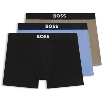 HUGO BOSS Boxershorts van polykatoen voor heren (set van 3) (Blauw/Zwart/Beige)
