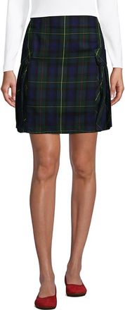 Lands End School Uniform Young Side Pleat Plaid Skort Above the Knee in Plaid Hunter/classic Navy at Nordstrom, Size 16