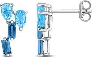 Delmar Swiss & London Blue Topaz Cluster Stud Earrings at Nordstrom Rack