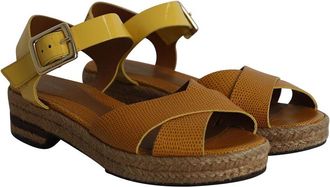Fendi Fendi Womens Patent Leather Cross Ankle Strap Sandal, Size 35 (Authentic Pre- Loved)